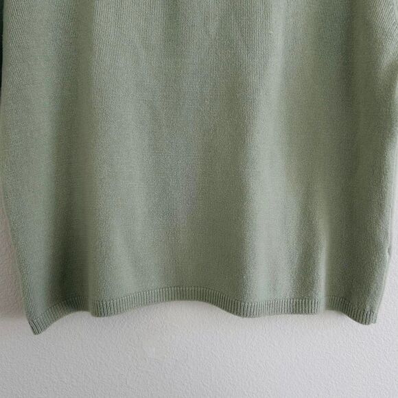 Drapers & Damons Sage Green Sweater Short Sleeve Top Petite Small - Picture 5 of 8